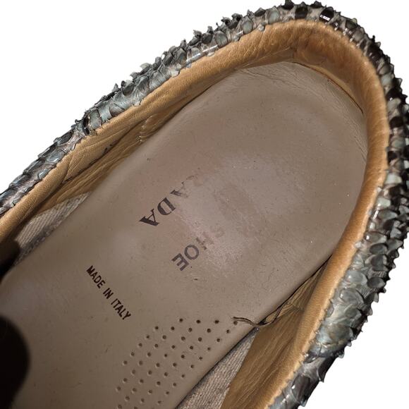 Prada Genuine Python Snakeskin Car Shoes - Women's Size 8 - Picture 4 of 6